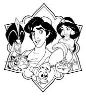 coloriage aladdin portraits